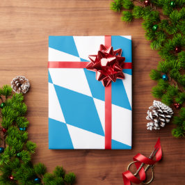 青と白のバイエルダイヤモンド国旗のパターン ラッピングペーパー