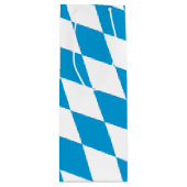 青と白のバイエルダイヤモンド国旗のパターン ワインギフトバッグ (正面)