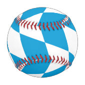 青と白のバイエルダイヤモンド国旗のパターン 野球ボール (裏面)