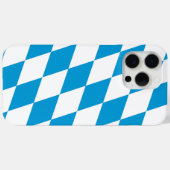 青と白のバイエルダイヤモンド国旗のパターン Case-Mate iPhoneケース (裏面 (横))