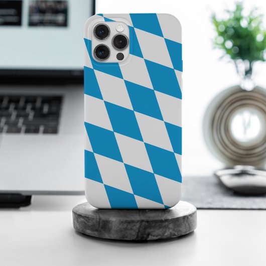 青と白のバイエルダイヤモンド国旗のパターン Case-Mate iPhoneケース