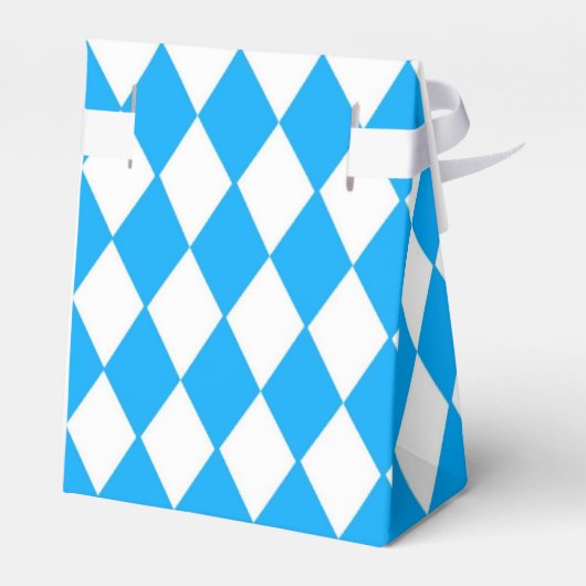 青と白のバイエルン国旗のパターンオクトーバーフェスト フェイバーボックス (裏面サイド)