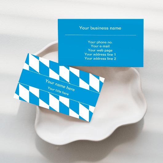 青と白のバイエルン国旗のパターン 名刺