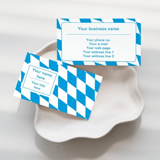 青と白のバイエルン国旗のパターン 名刺