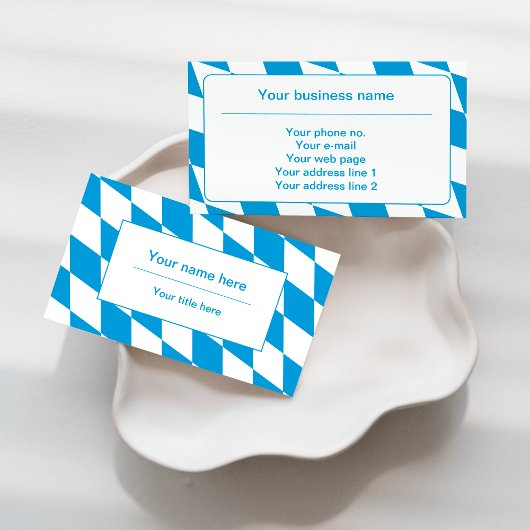 青と白のバイエルン国旗のパターン 名刺