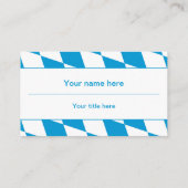 青と白のバイエルン国旗のパターン 名刺 (裏面)