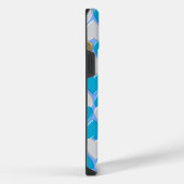 青と白のバイエルン模様 iPhoneケース (右側面)