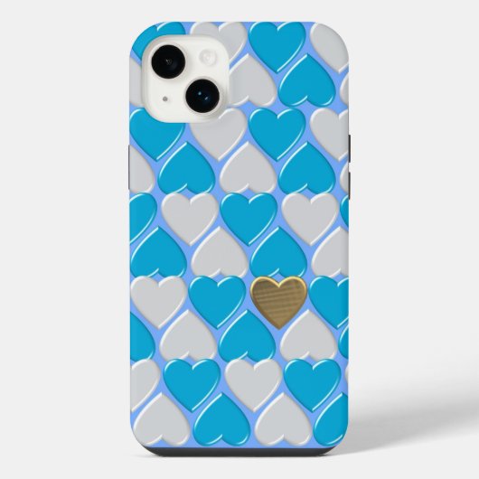 青と白のバイエルン模様 iPhoneケース (裏面)