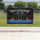 青と白のバスケットボールバナースポーツチーム 横断幕 (インサイチュ)