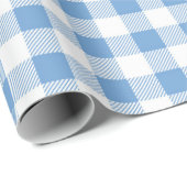 青と白のバッファローのプレイドシームレス ラッピングペーパー (ロールコーナー)