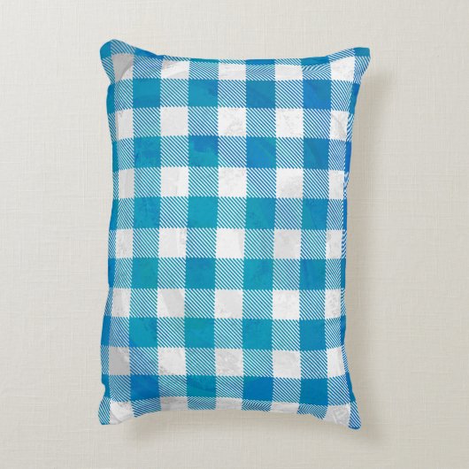 青と白のバッファロー市松模様にプライド アクセントクッション (裏面(縦))