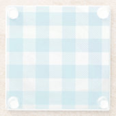 青と白のバッファロー市松模様にプライド ガラスコースター (裏面)