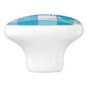 青と白のバッファロー市松模様にプライド セラミックノブ (側面)