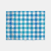 青と白のバッファロー市松模様にプライド フリースブランケット (正面(横))