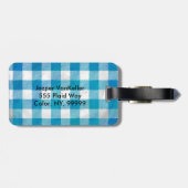 青と白のバッファロー市松模様にプライド ラゲッジタグ (裏面横)