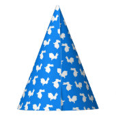 青と白のバニーラビットパーティー帽子 パーティーハット (裏面)