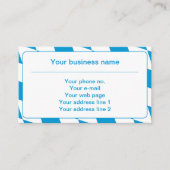 青と白のババリア旗柄 名刺 (正面)