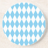 青と白のババリアrhombus国旗のパターン コースター (正面)
