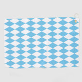 青と白のババリアrhombus国旗のパターン ゴルフタオル (横)