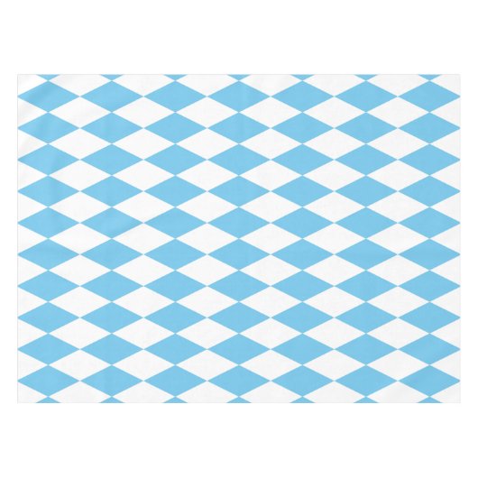 青と白のババリアrhombus国旗のパターン テーブルクロス (正面(横))