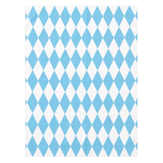 青と白のババリアrhombus国旗のパターン テーブルクロス (正面)