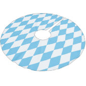 青と白のババリアrhombus国旗のパターン ブラッシュドポリエステルツリースカート (アングル)