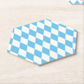 青と白のババリアrhombus国旗のパターン ペーパーコースター (アングル)