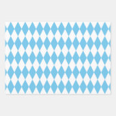 青と白のババリアrhombus国旗のパターン ラッピングペーパーシート (正面2)