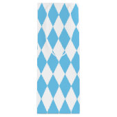 青と白のババリアrhombus国旗のパターン ワインギフトバッグ (正面)