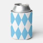 青と白のババリアrhombus国旗のパターン 缶クーラー (缶正面)
