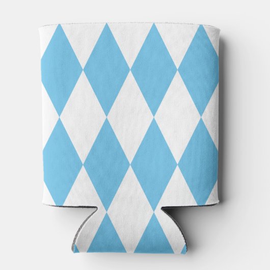 青と白のババリアrhombus国旗のパターン 缶クーラー (裏面)