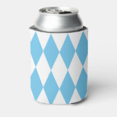 青と白のババリアrhombus国旗のパターン 缶クーラー (缶裏面)