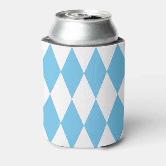 青と白のババリアrhombus国旗のパターン 缶クーラー (缶裏面)