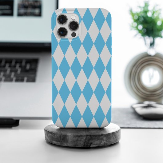青と白のババリアrhombus国旗のパターン Case-Mate iPhoneケース