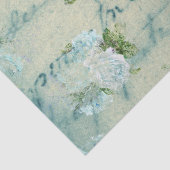 青と白のバラと書のデコパージュ 薄葉紙 (詳細)