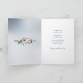 青と白のバラの枠の母の日 カード (内部)