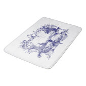 青と白のバロックのロココカルトゥーシュ遺跡のシーン バスマット (アングル)