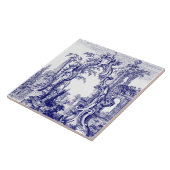 青と白のバロック様式ロココカルトゥチェ遺跡 タイル (側面)