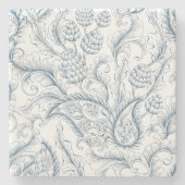 青と白のパイナップルパラダイス ストーンコースター (正面)