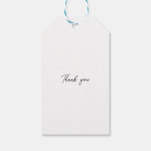 青と白のパインタリーフローラ結婚ズ ギフトタグ (裏面)