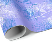 青と白のパインホリデーパターン ラッピングペーパー (ロールコーナー)