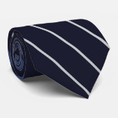 青と白のパタストライプのーン ネクタイ (ロール)
