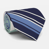 青と白のパタストライプのーン ネクタイ (ロール)