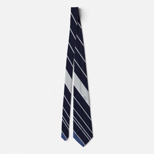 青と白のパタストライプのーン ネクタイ (裏面)