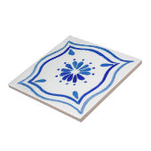 青と白のパターン（の模様が）ある水色地中海の タイル (側面)