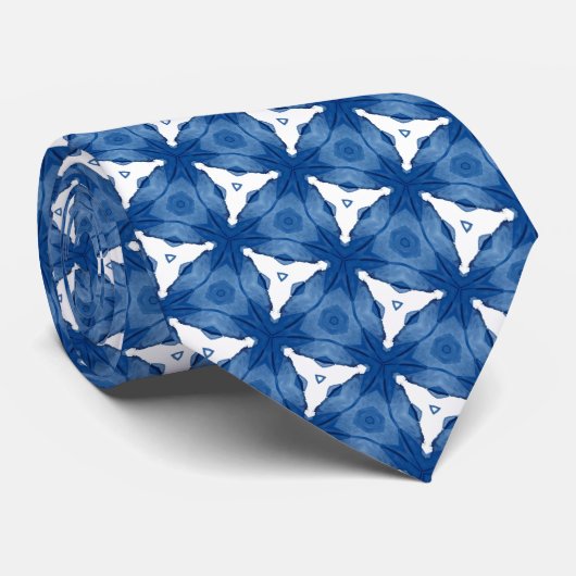 青と白のパターン ネクタイ (ロール)