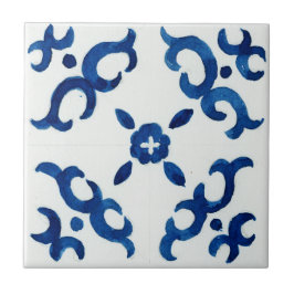 青と白のパター地中海のンの水色 タイル