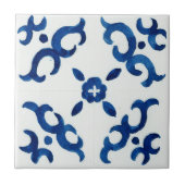 青と白のパター地中海のンの水色 タイル (正面)