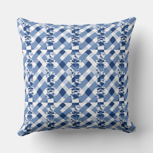 青と白のパタ市松模様にーン クッション (裏面)