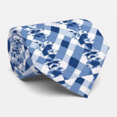 青と白のパタ市松模様にーン ネクタイ (ロール)